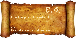 Borhegyi Ozsvát névjegykártya